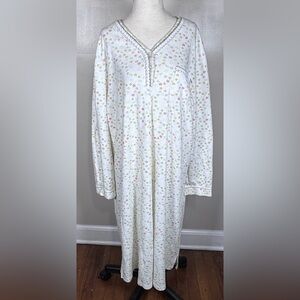 Karen Neuburger Long Sleeve Cottagecore Floral Thermal Knit Lounge Nightgown XL